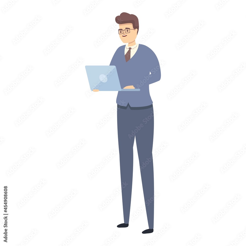 Project realization icon cartoon vector. Business teamwork. Strategy solution