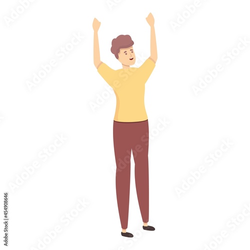 Self efficacy icon cartoon vector. Achievement goal. Development idea