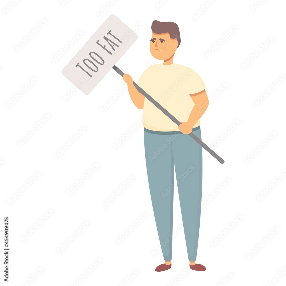 Weight discrimination icon cartoon vector. Gender inequality. Social balance Weight discrimination icon cartoon vector. Gender inequality. Social balance