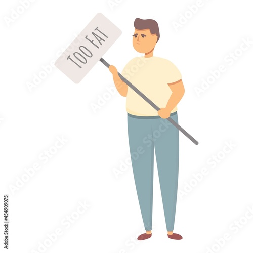 Weight discrimination icon cartoon vector. Gender inequality. Social balance