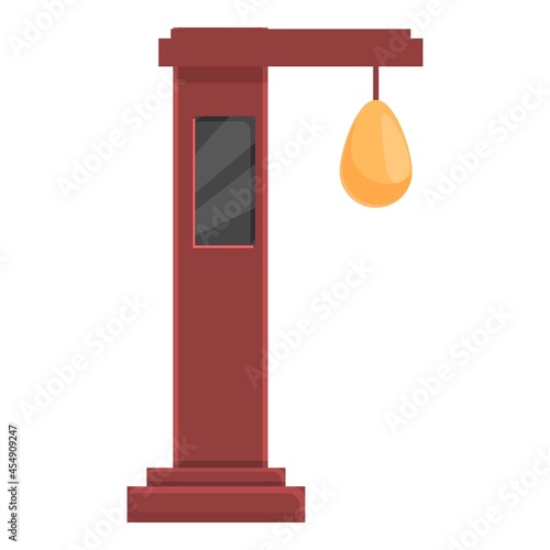 Power test game icon cartoon vector. Strenght hammer. Carnival striker