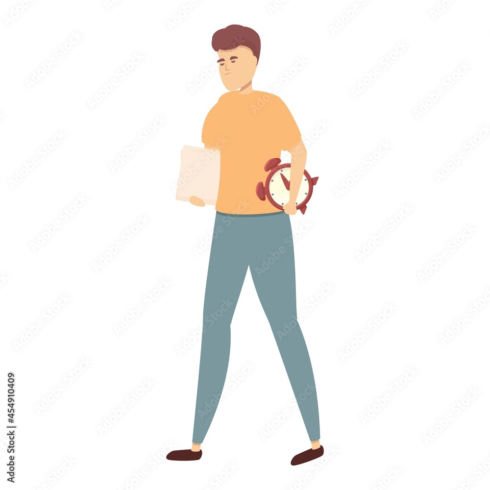 Workaholic man icon cartoon vector. Busy employee. Office work Workaholic man icon cartoon vector. Busy employee. Office work