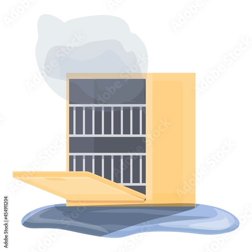 Damage dishwasher icon cartoon vector. Broken machine. Home appliance