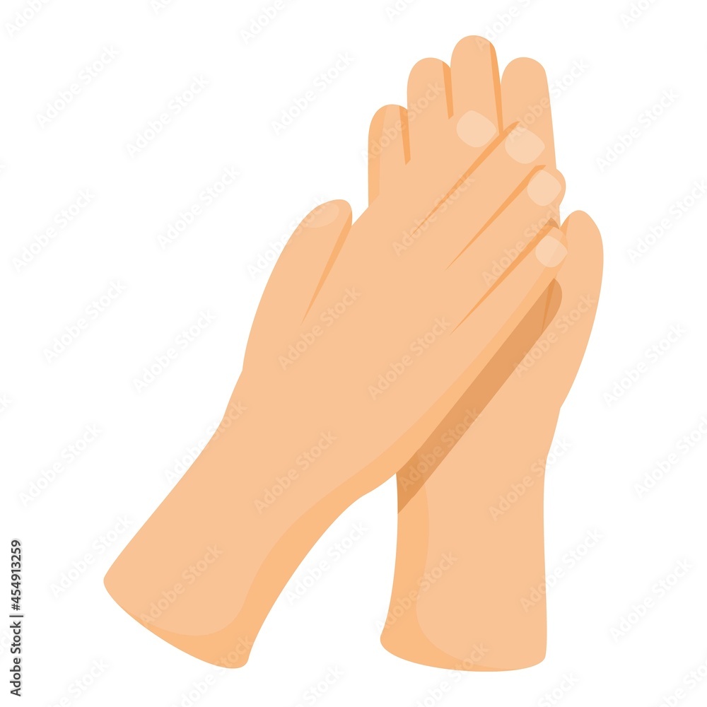 Support handclap icon cartoon vector. Hand applause. People crowd Support handclap icon cartoon vector. Hand applause. People crowd
