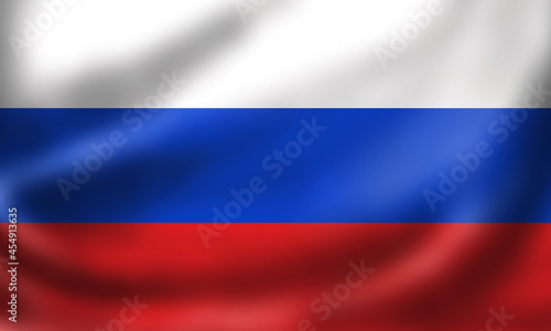 National Flag of Russia. 3D rendering waving flag High quality image. Original colors  sizes and shapes.