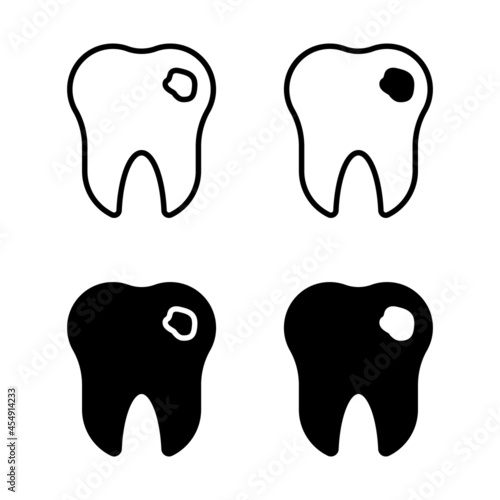 Sick tooth icon. caries icon