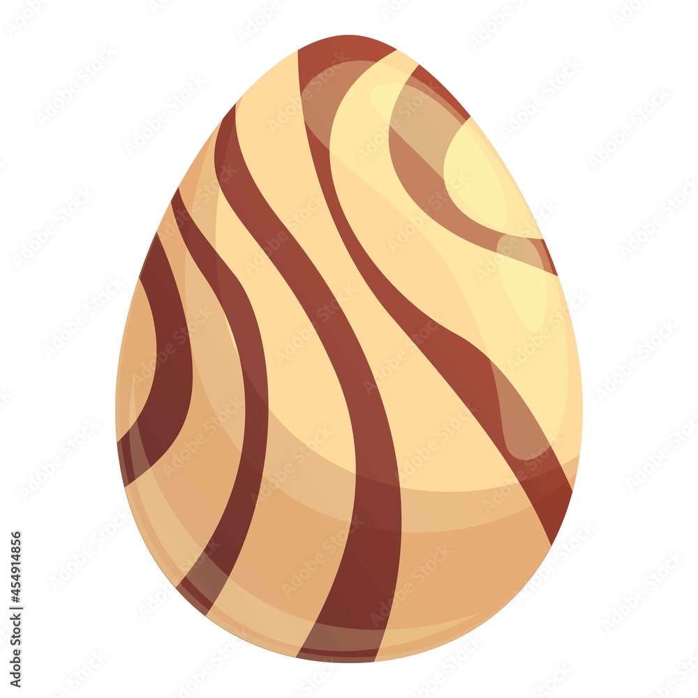 French chocolate egg icon cartoon vector. Easter candy. Caramel egg French chocolate egg icon cartoon vector. Easter candy. Caramel egg