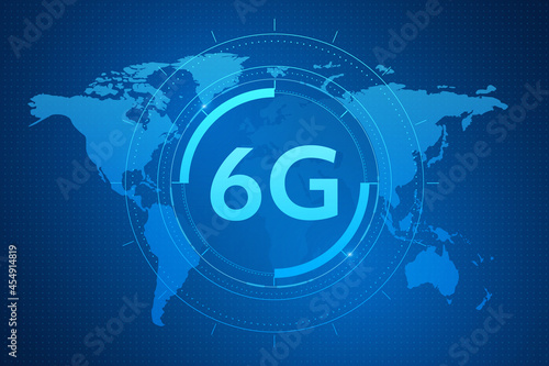 concept of technology 6G mobile network , New generation telecommunication , high-speed mobile Internet, 
