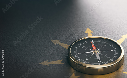 Compass for Business Orientation or Professional Guidance. Decision Help photo