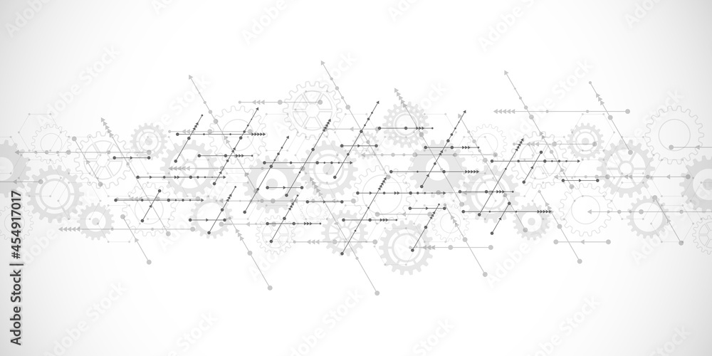 Abstract technology background with arrows and lines. Concepts and ideas for hi-tech digital technology and engineering design. Vector illustration