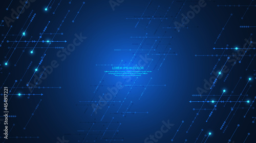 Abstract technology background with arrows and lines. Concepts and ideas for hi-tech digital technology and engineering design. Vector illustration