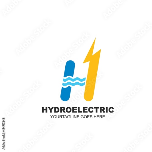 H letter hydroelectric power icon vector concept  for hydropower station company