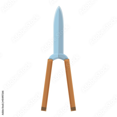 Bush cutting tool icon cartoon vector. Garden hedge. Man worker
