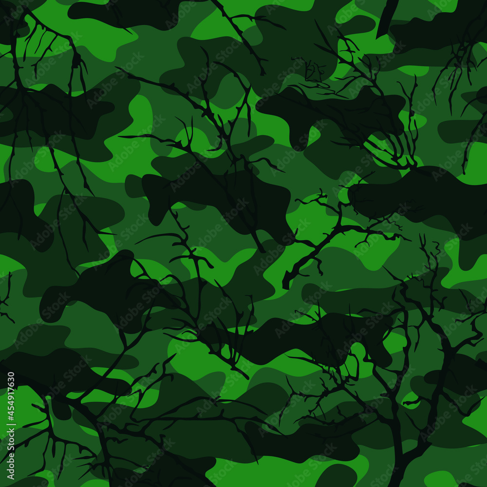 Camouflage with tree branches. Forest pattern. Camouflage with tree branches. Forest pattern.