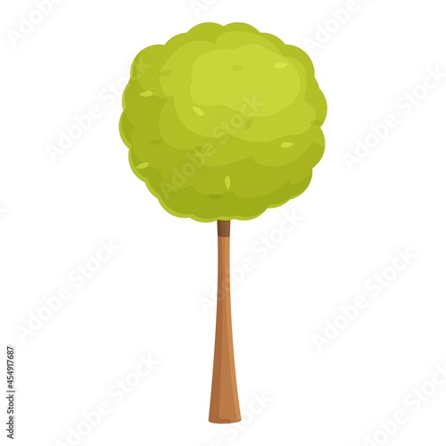 Young park tree icon cartoon vector. Hedge maintenance. Lawn worker