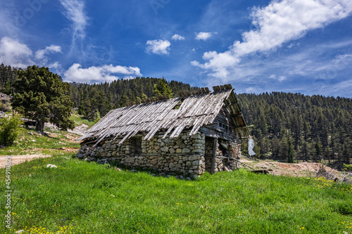 An abandoned chalet in the Bey Mountains