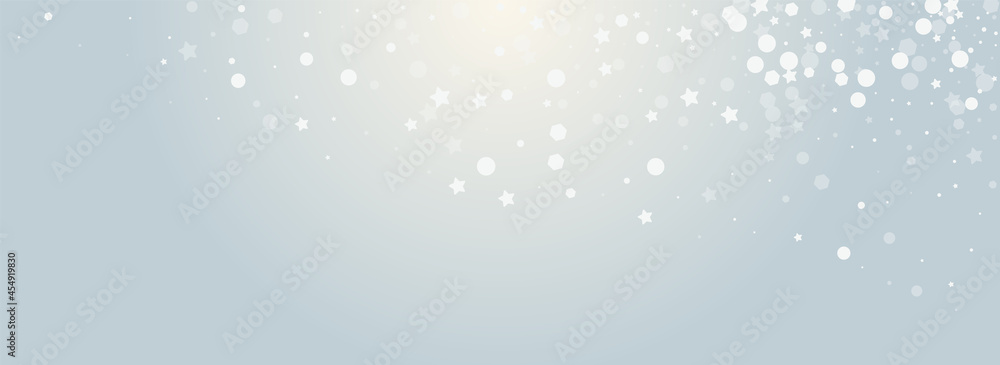 Silver Flake Vector Grey Panoramic Background.