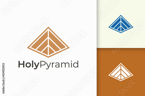 Triangle pyramid logo in simple and modern shape fit for tech company