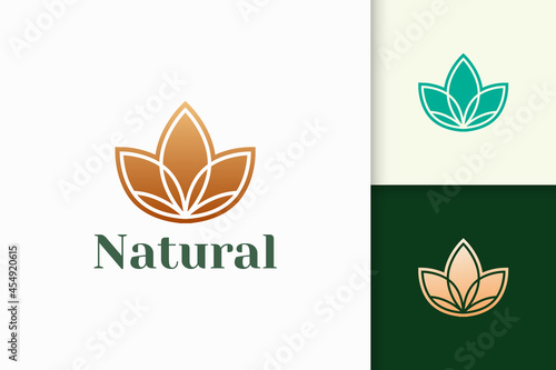 Flower logo in abstract and luxury style for health and beauty