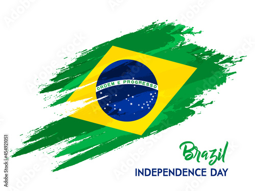 Brazil Flag in Grungy brush patch