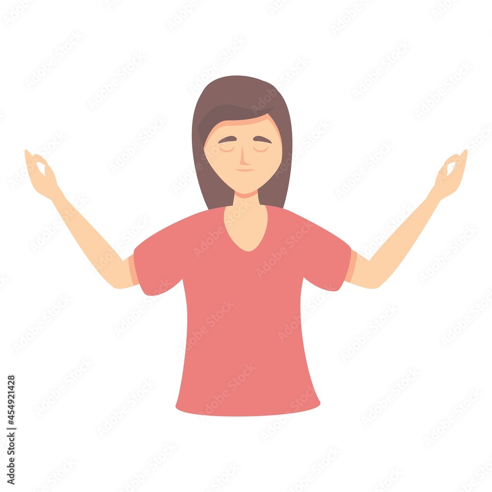 Mind meditate icon cartoon vector. Work concentration. Zen think Mind meditate icon cartoon vector. Work concentration. Zen think
