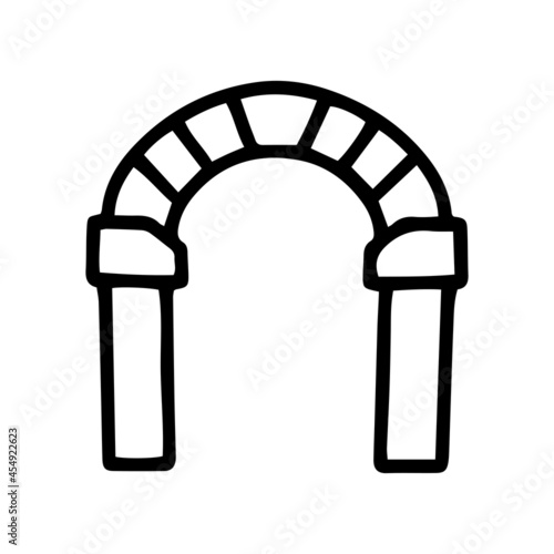 Arch black line vector doodle icon design