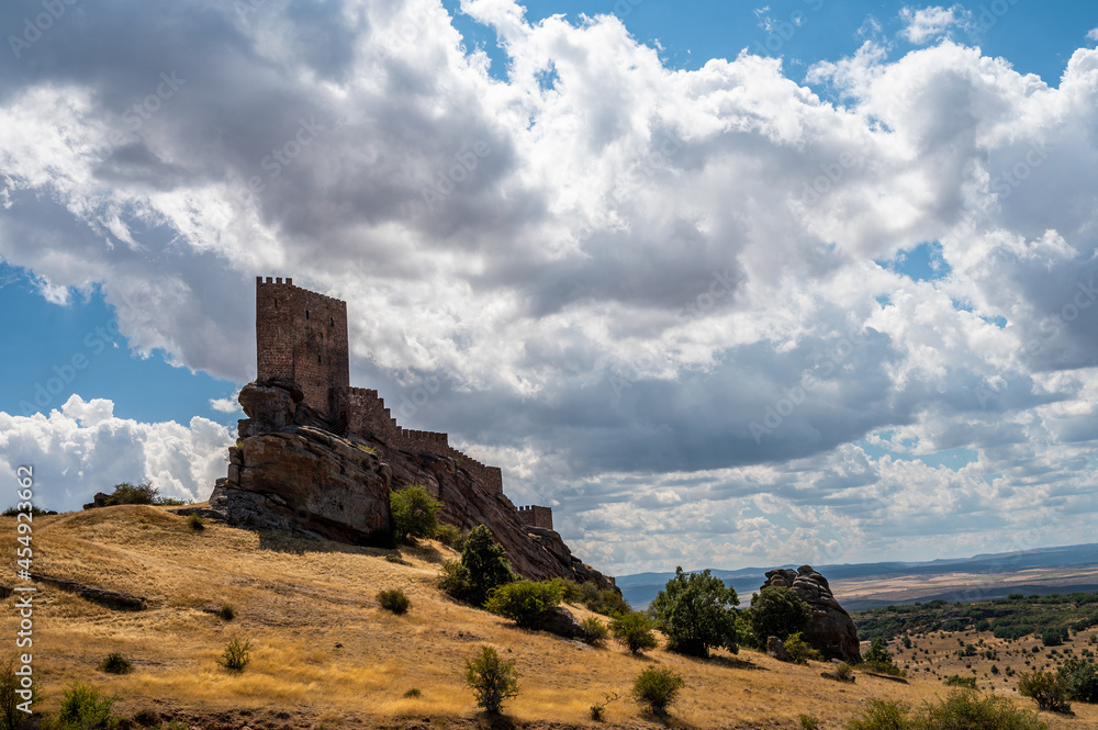 View of The Castle of Zafra, a 12th-century castle near Campillo de Dueñas, Guadalajara. The castle is very popular since HBO filmed outdoor scenes for season 6 of Game of Thrones series.