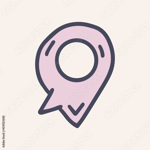 geolocation speech bubble color vector doodle simple icon