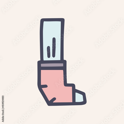 asthmatic spray doodle simple color icon design
