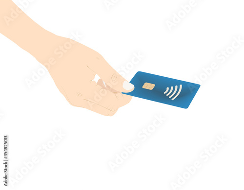 Contactless payment, nfc, credit card purchase, payment, tap to pay vector stock illustration