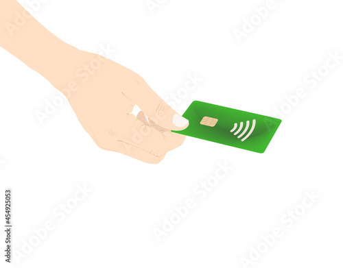 Contactless payment, nfc, credit card purchase, payment, tap to pay vector stock illustration