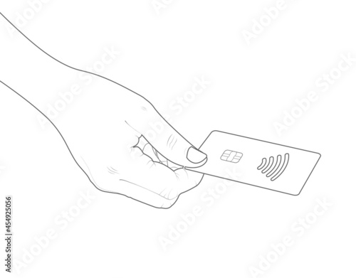 Contactless payment, nfc, credit card purchase, payment, tap to pay vector stock illustration