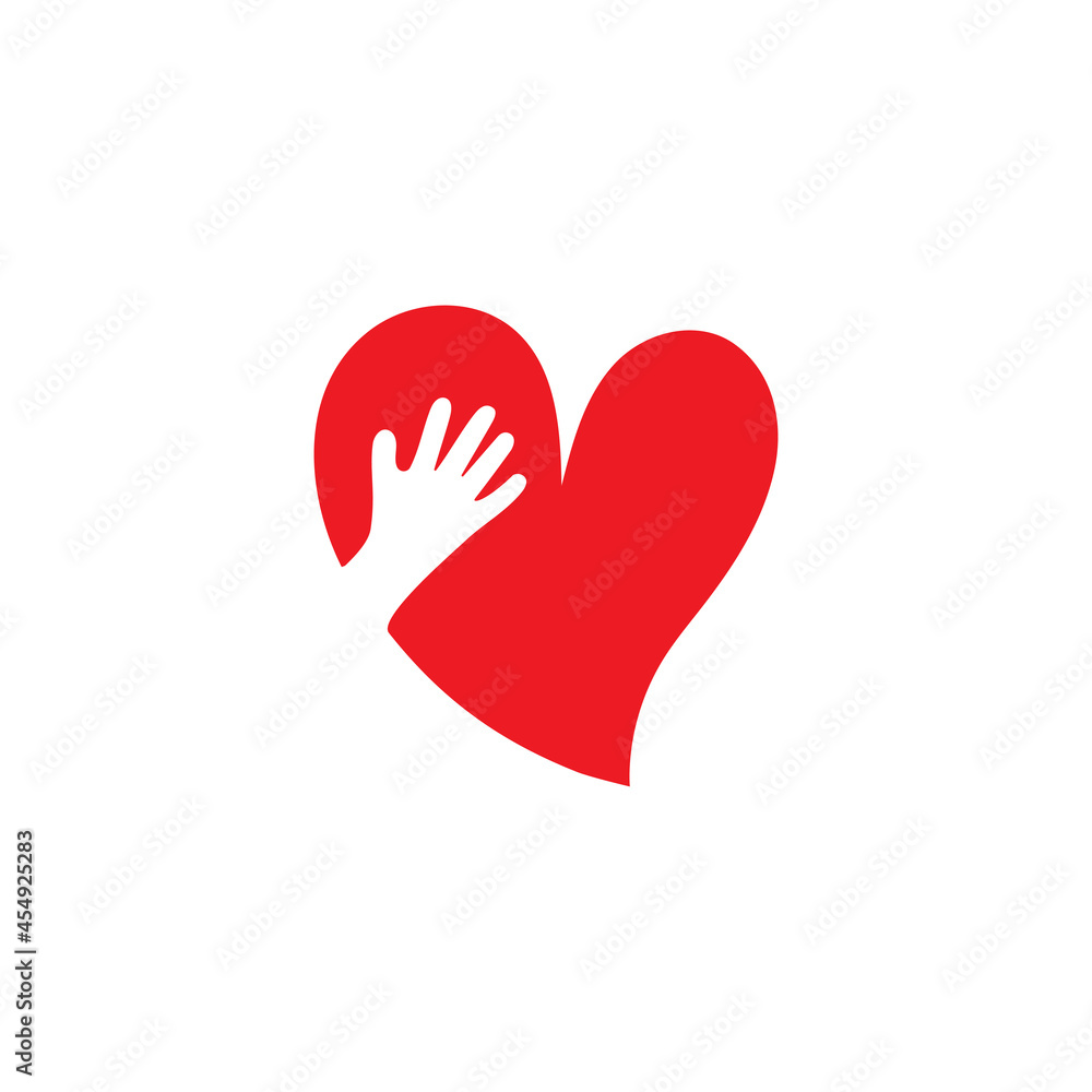 Hand heart icon design illustration template