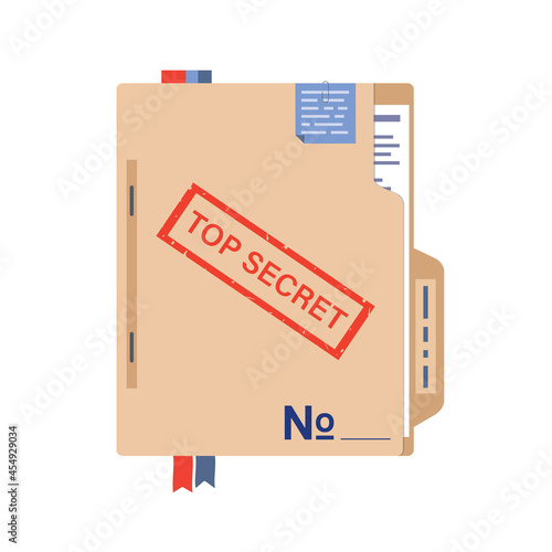 Government report top secret, seal stamped on folder with important documents Fototapet