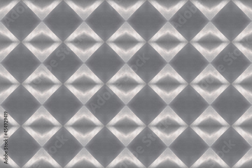 Seamless stainless steel background from rhombus. Abstract metal background