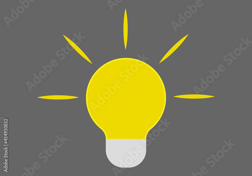 Icono de bombilla encendida en fondo gris.