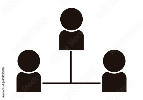 Icono negro de árbol genealógico en fondo blanco.