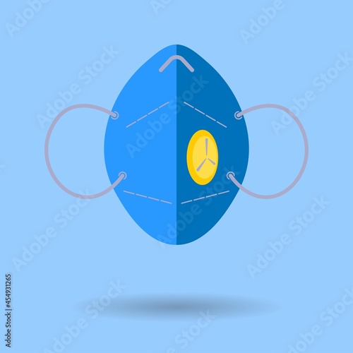 Respirator ffp icon with shadow. Vector illustration. photo