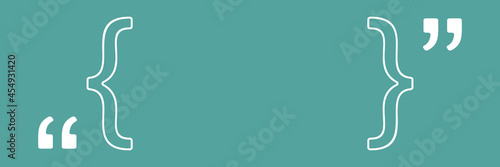 Blank banner with brackets and quotes, Textbox isolated on color background, Vector illustration minimalist template design