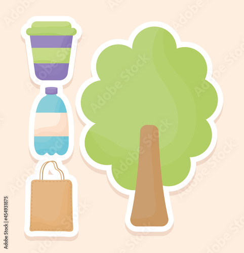 four eco stickers