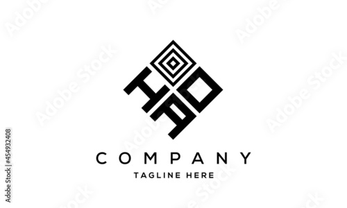 HOA square three latter logo vector