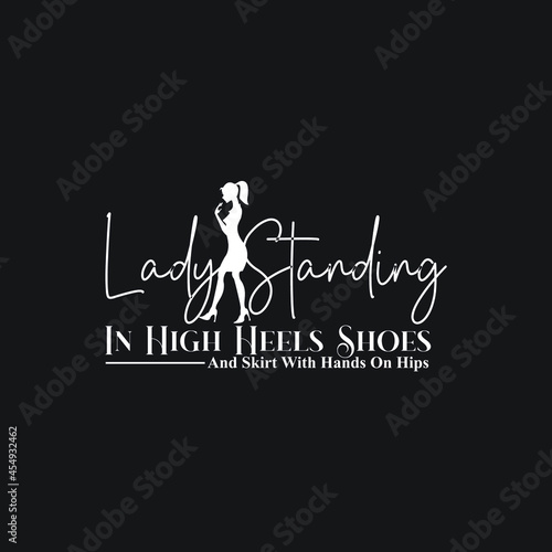 lady standing in high heels shoes logo exclusive design inspiration
