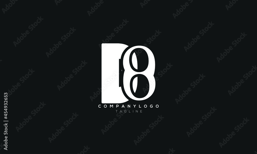 D8, 8D, Abstract initial monogram letter alphabet logo design