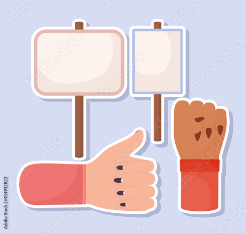 four protest items