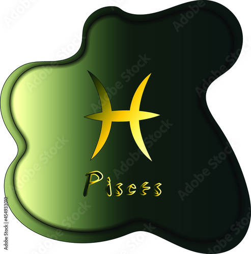 Pisces  gradient zodiac. Signs.astrological horoscope, predictions for the new year. Vector illustration