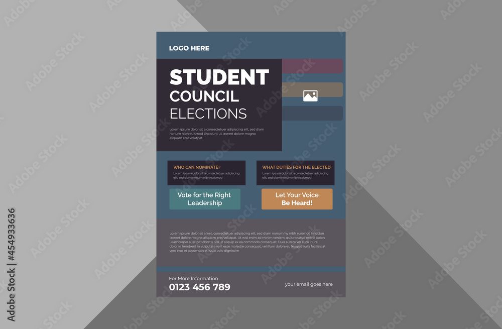 student council flyer design template. student education council poster ...