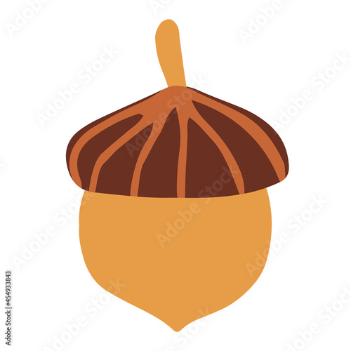 Acorn icon in doodle style. Isolated on White background.