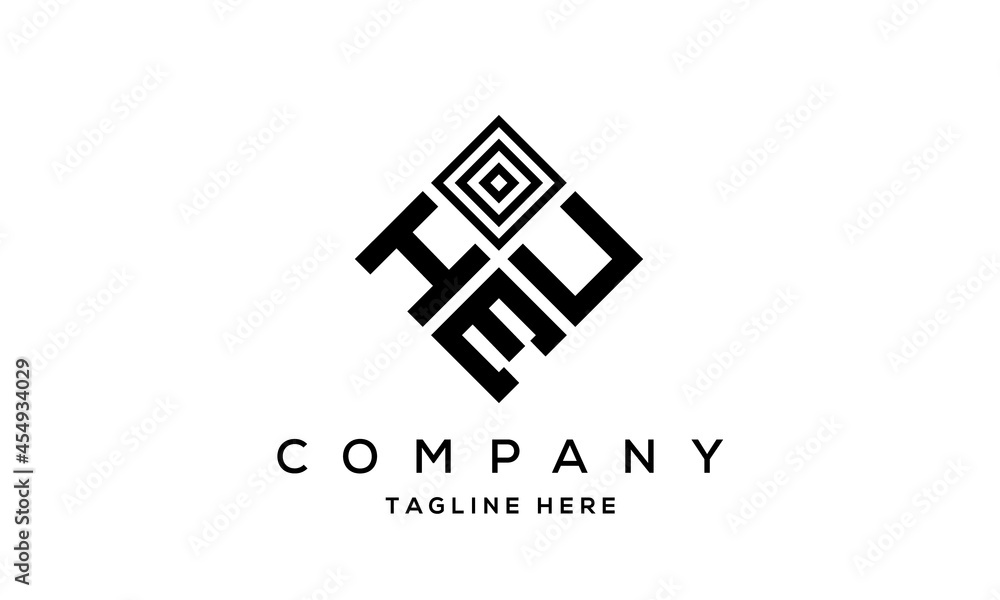 HUE square three latter logo vector HUE square three latter logo vector