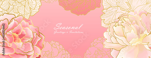 Soft pink peony header banner