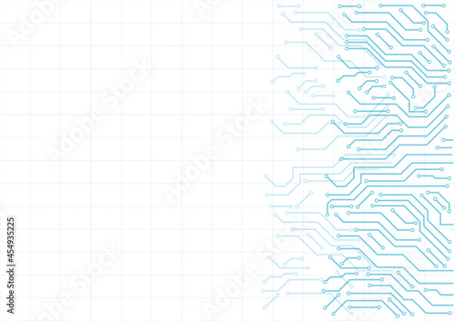 circuit board electronic or electrical blue line on white engineering technology concept vector background